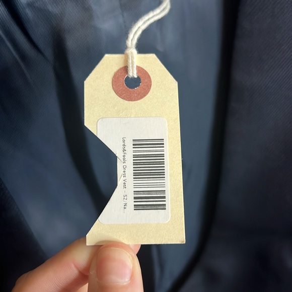 NWT Lords & Fools Wool Blend Costume Vest Button Lined Pocket Blue Embroidered - Picture 9 of 10